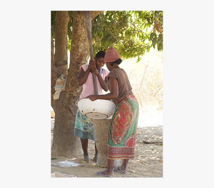 Catherine And One Of Her Daughters Pounding Cassava - Sitting, transparent png