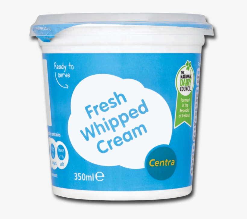 Centra Fresh Whipped Cream 350ml - Plastic, transparent png