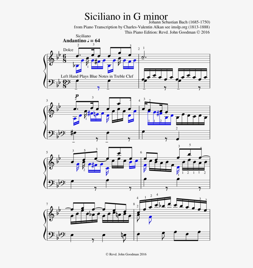 Siciliano In G Minor - Sheet Music, transparent png
