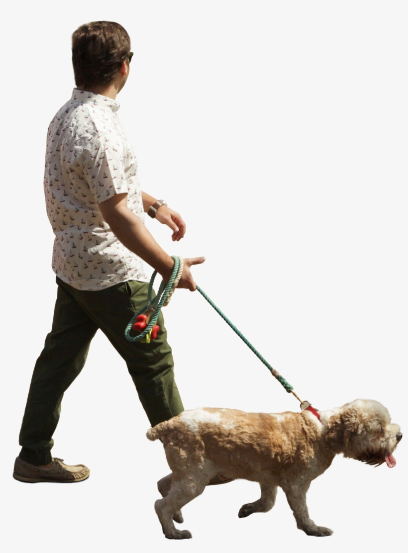 Man Walking With Dog - Person Walking Dog Cutout, transparent png