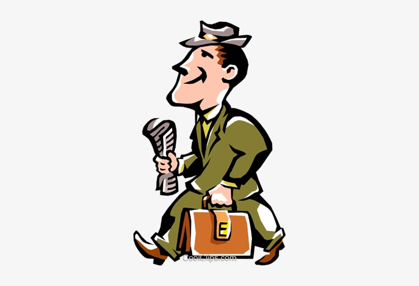Man Walking To Work Royalty Free Vector Clip Art Illustration - Work Clipart Png, transparent png