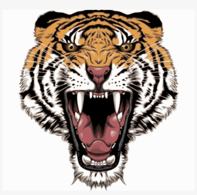 Tattoo Design Tiger Icons Png - Decoration Vinyl Sticker Vinyl Angry Tiger Door Decoration, transparent png