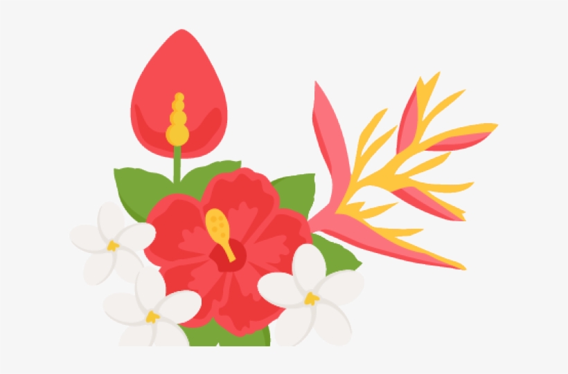 Tropical Flowers Border Png Png Free Stock - Tropical Flower Clipart, transparent png