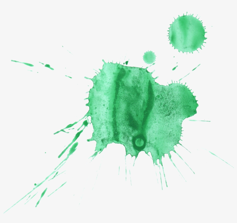 16 Green Watercolor Splatter - Watercolor Painting, transparent png