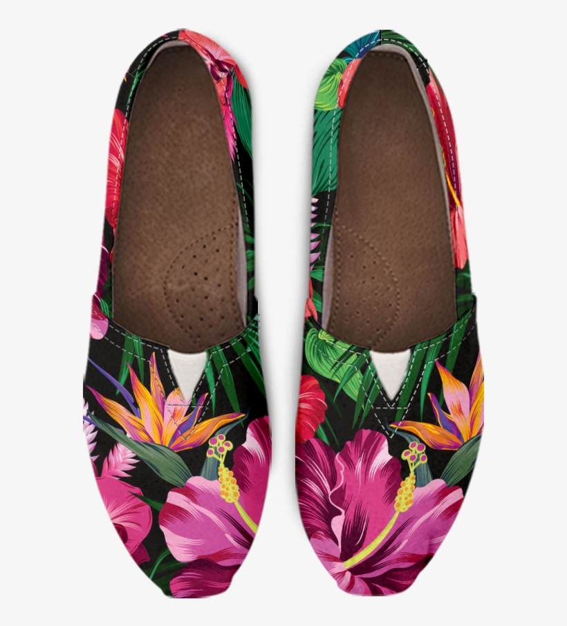 Floral Hibiscus Hawaiian Tropical Flower Women Casual - Shoe, transparent png