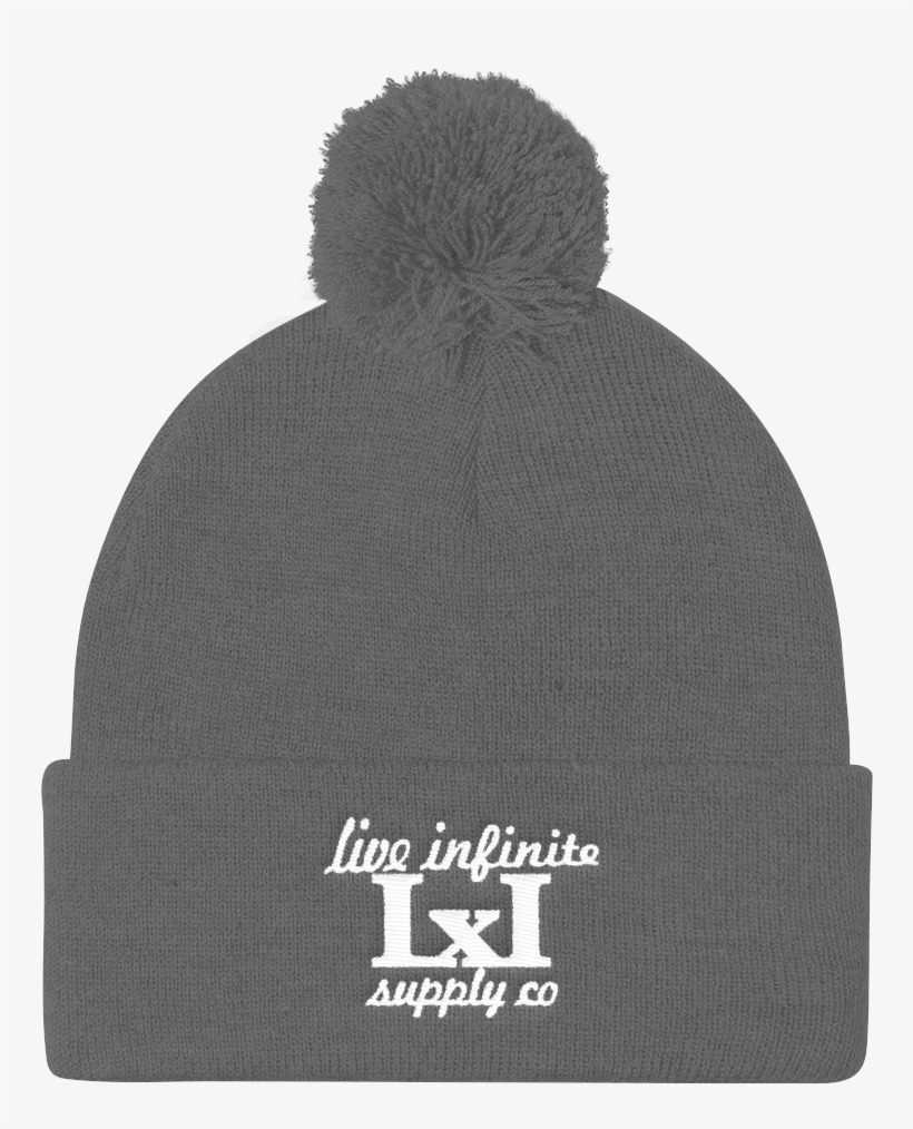 Live Infinite Supply Co Og Logo Pom Black Beanie, transparent png