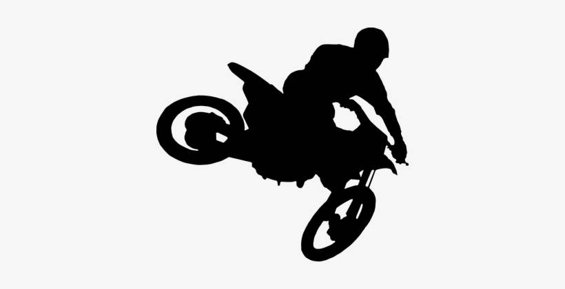 Motocross Jump Races Moto Adrenaline Motoc - Motocross Images Black And White, transparent png