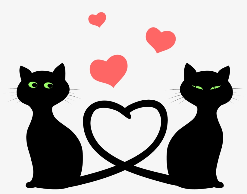 Cat Silhouette Images - Love Cats, transparent png
