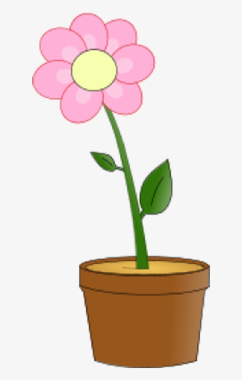 Pot Plant Clipart Planted Flower - Flower In A Pot Clipart, transparent png