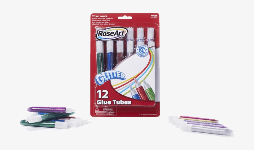 16ct Washable Watercolors - Rose Art Washable Glitter Glue Pens, Assorted - 12, transparent png