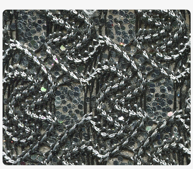 46 Black White Knitted Silver Sparkle Fabric Swatch - Cobblestone, transparent png