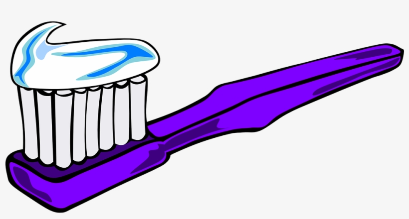 Brush Teeth Free Vector Graphic Brush Tooth Paste Dental - Purple Toothbrush Clipart, transparent png