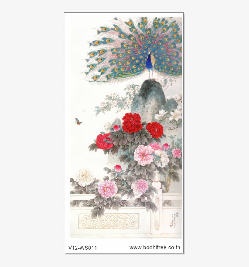 Chinese Painting Peacock Wallpaper And Fabric For Chinese - Gongbi, transparent png