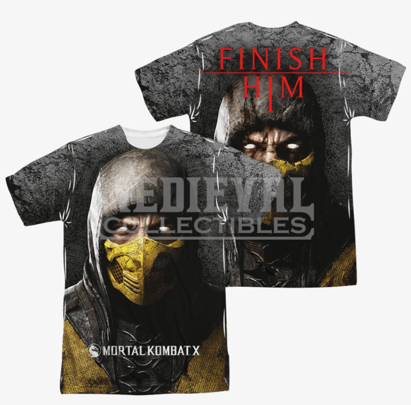 Mortal Kombat X Finish Him T-shirt - T-shirt: Mortal Kombat X - Finish Him, M. T-shirt, transparent png