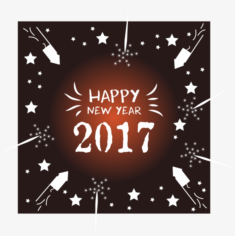 2017 Happy New Year 1 - Happy New Year 2017 Fireworks Karte, transparent png