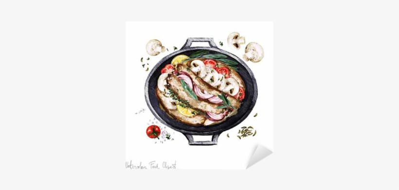 Watercolor Food Clipart - Illustration Watercolor Food Casserole, transparent png