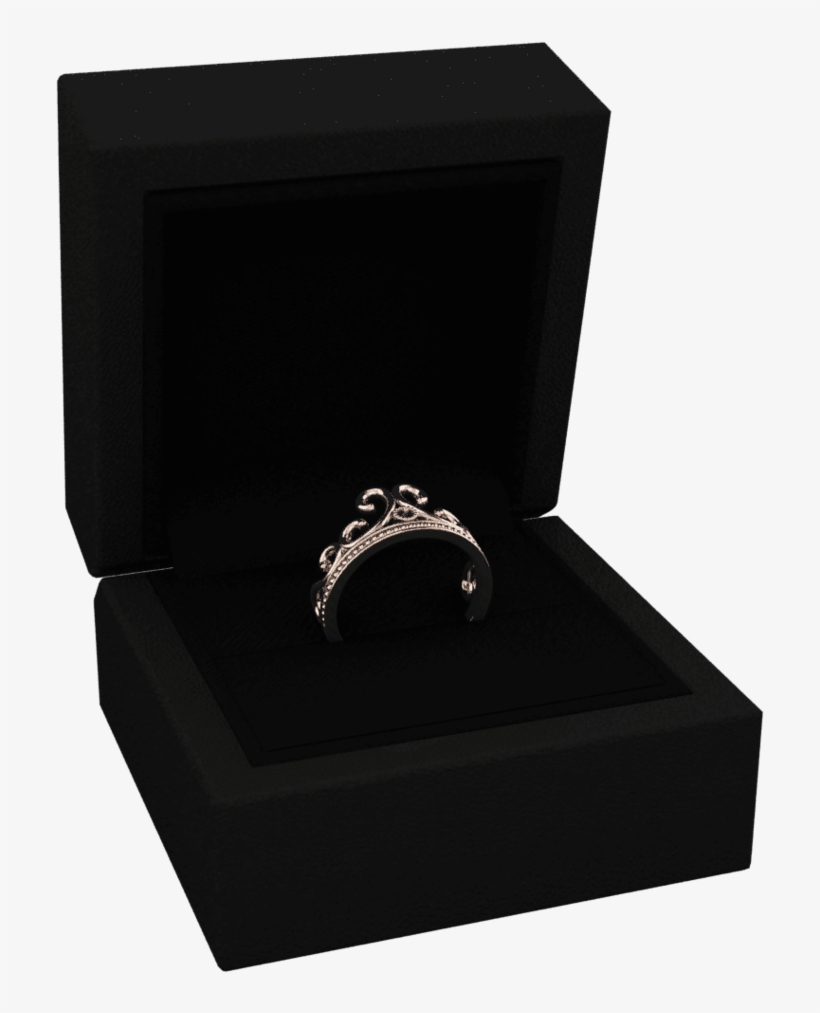 Hidden 14k Rose Gold Vintage Crown Promise Ring - Pre-engagement Ring, transparent png