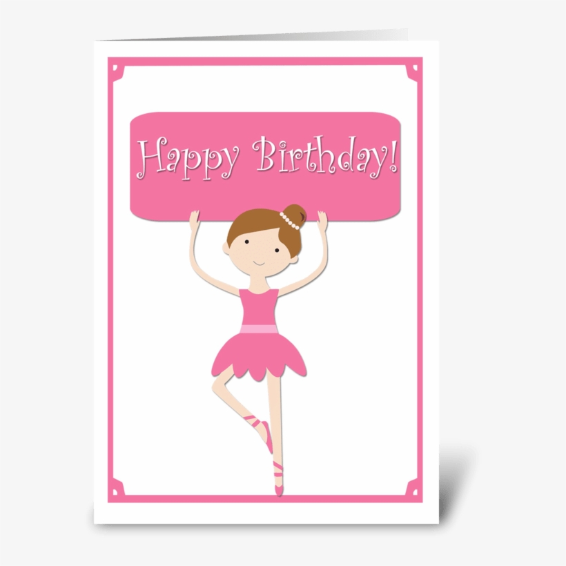Ballerina Birthday Card Pink Ballerina Birthday Send - Rachel Ellen Designs Birthday Girl Swan Lake Greeting, transparent png