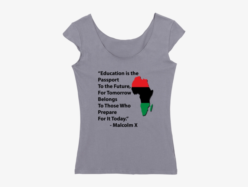 Malcolm X Education Reversible Women's Cap Sleeve T-shirt - Beer, transparent png