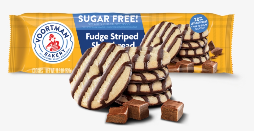 Sugar Free Fudge Striped Shortbread - Voortman Fudge Striped Shortbread Sugar Free Cookies, transparent png