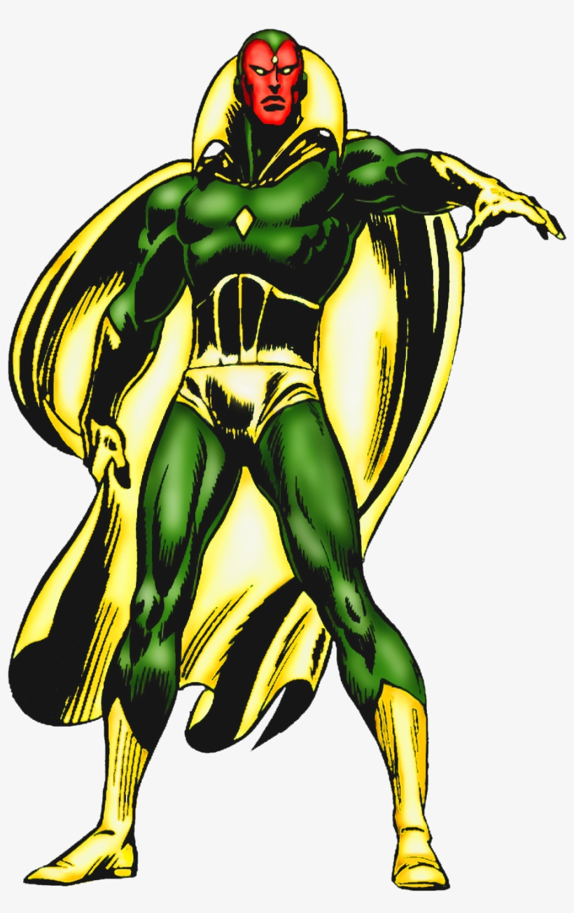 Vision Del Official Handbook Of The Marvel Universe - Red Yellow Green Superhero, transparent png