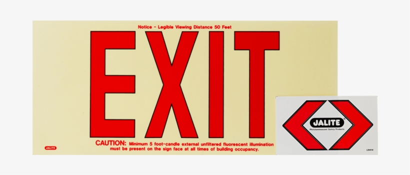 Exit Photoluminescent, Red, No Frame - Strike First Corporation Jalite Ul619 Photoluminescent, transparent png