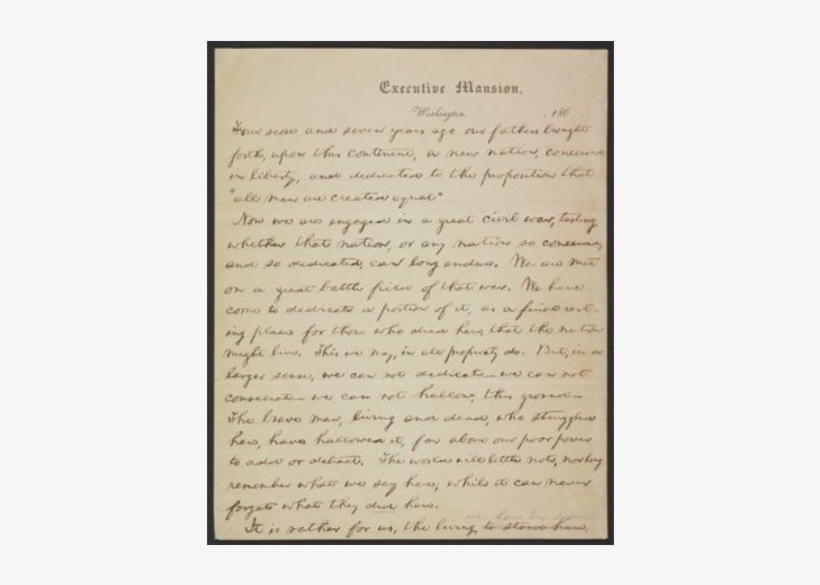 Nicolay Copy Of The Gettysburg Address - Gettysburg Address, transparent png