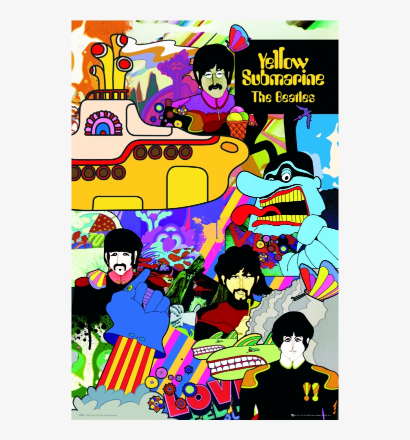 Quadro Beatles Yellow Submarine - Beatles Yellow Submarine Movie, transparent png