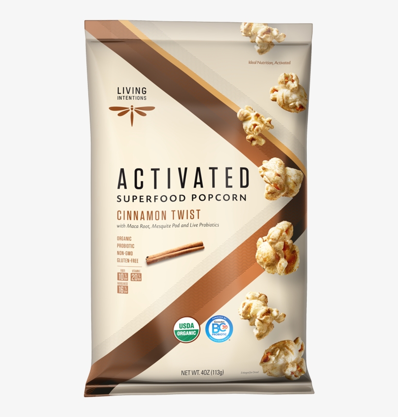 Living Intentions Cinnamon - Activated Superfood Popcorn, transparent png