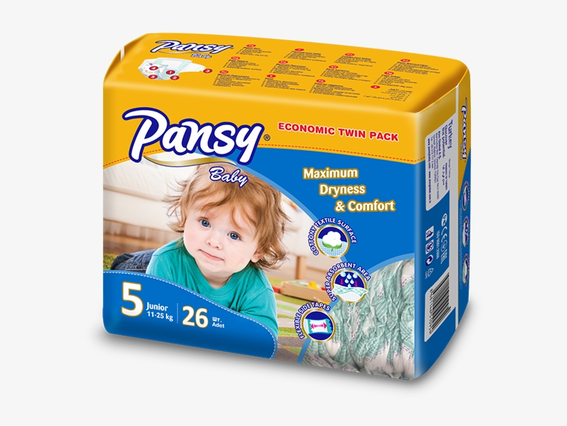 Pansy Baby Diaper Junior - Diaper, transparent png