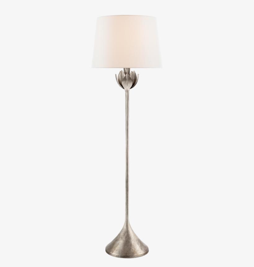 large silver floor lamp