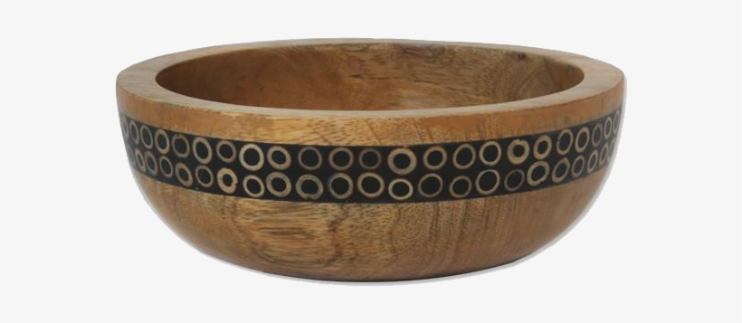 Black Inlaid Mango Wood Salad Bowl, Small - Bowl, transparent png