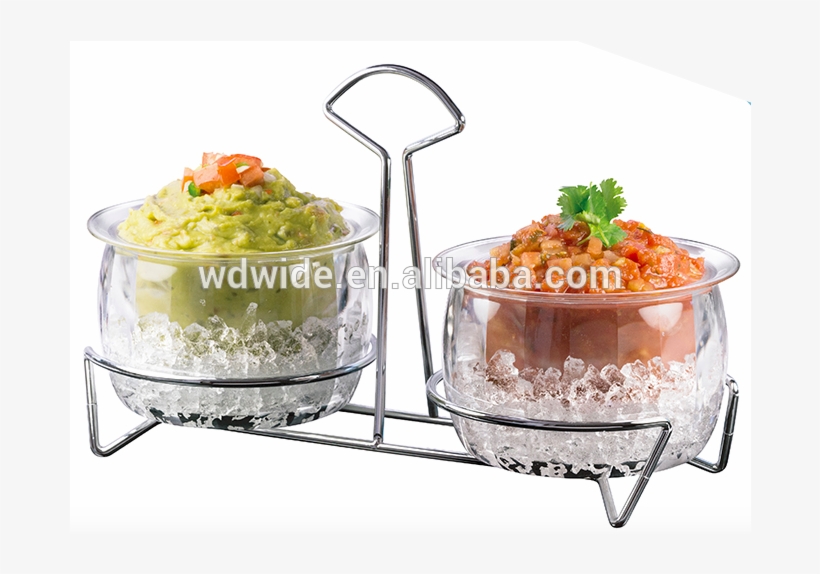 Acrylic On Ice Dip Chillers Salad Bowl Serving Set - Condiment Containers On Ice, transparent png
