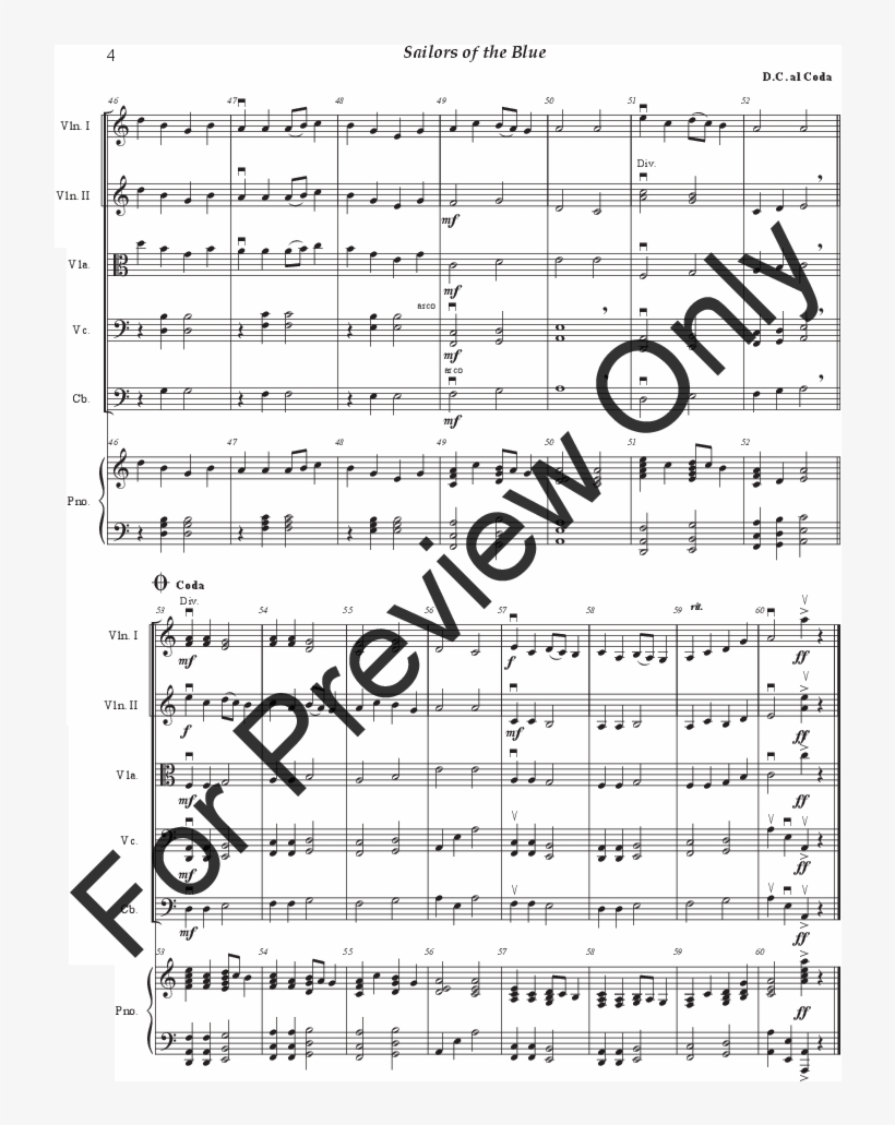Sailors Of The Blue Thumbnail - Kith And Kin Sheet Music Violin, transparent png