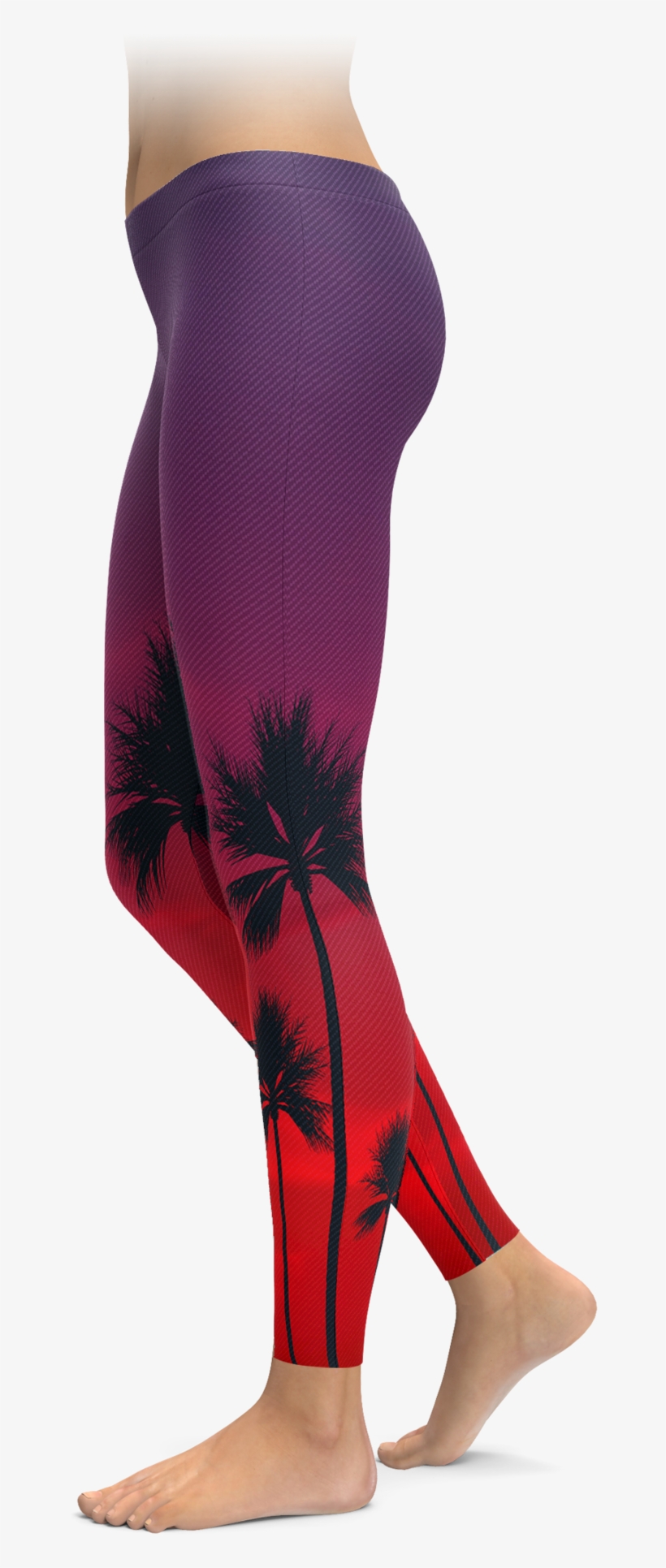Sunset & Palm Tree Leggings - Life Is Better When We Stick Together Detroit Hockey, transparent png
