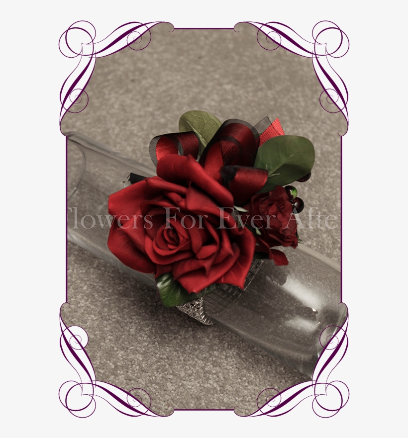 Silk Artificial Red Rose And Berry Ladies Formal / - Mason Jar With Burgundy Flower, transparent png