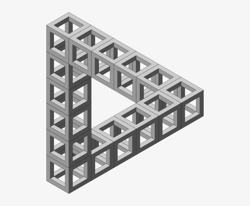 3 D Triangle Optical Illusion Png, transparent png