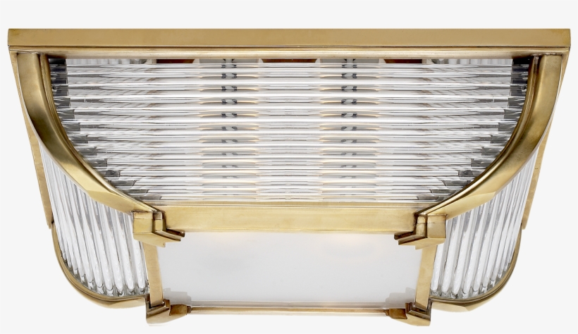 Natural Brass And Glass Rods With Frosted Acrylic - Perry Large Flush Mount - Brass/clear/frosted - Ralph, transparent png