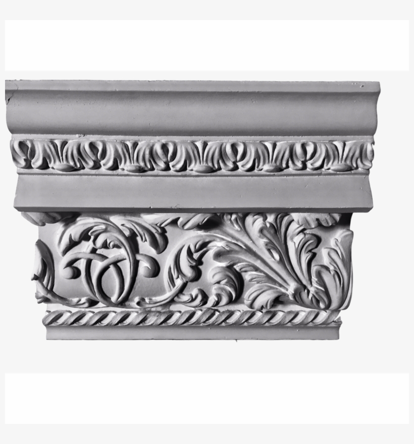 Plaster Crown Molding Georgian 6" P X 7-1/2" D X - Crown Molding, transparent png