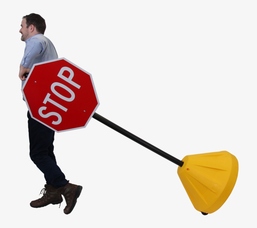 Yellow Roll 'n' Pole Sign Holder With 66in - Yellow, transparent png