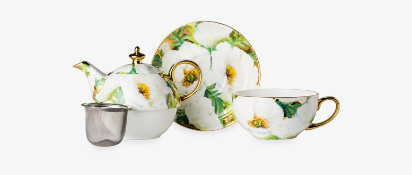 White Poppy Luscious Tea For One, transparent png