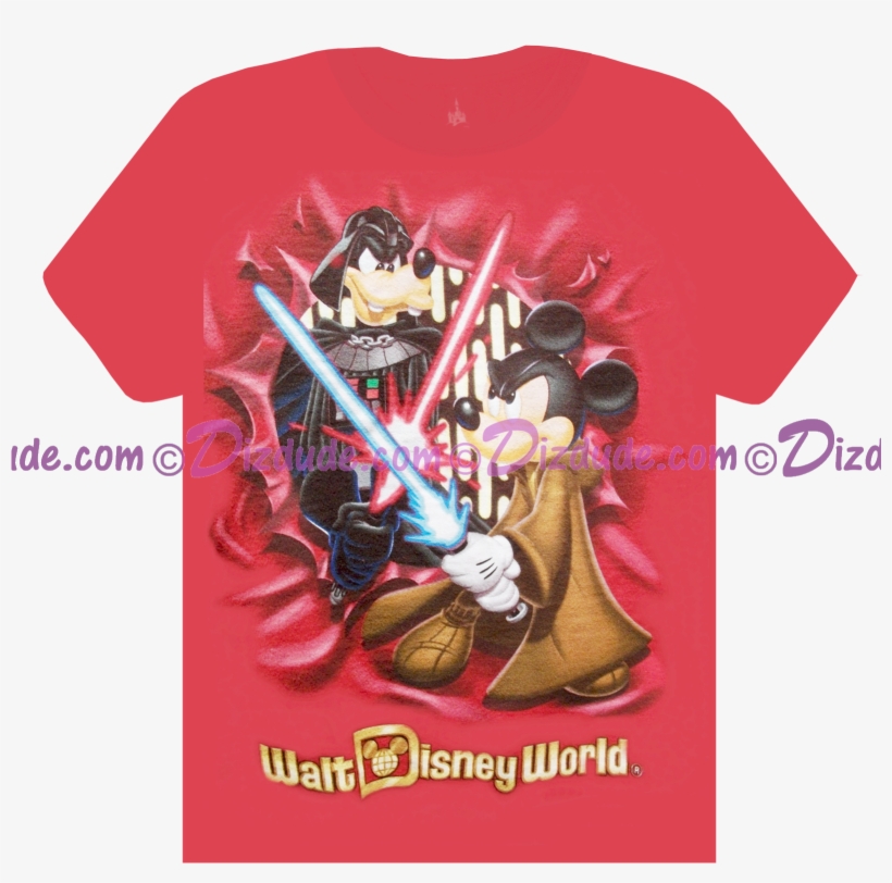 Disney Star Wars Jedi Mickey Vs Darth Goofy Peek A - Active Shirt, transparent png