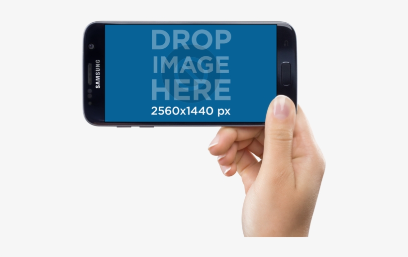 Samsung Galaxy S7 In Landscape Position Held By A Woman - Samsung Galaxy S7 Landscape, transparent png