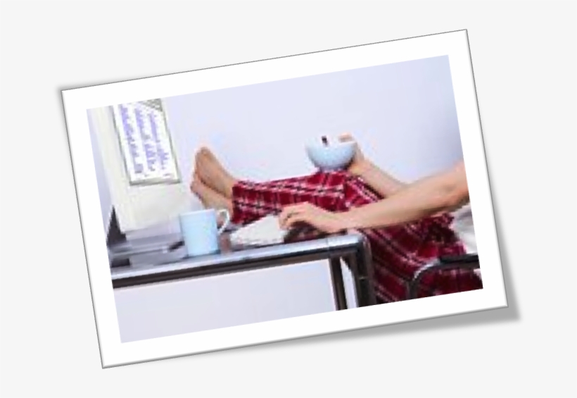Feet Up In Pajamas At Computer - Work From Home In Pajamas, transparent png