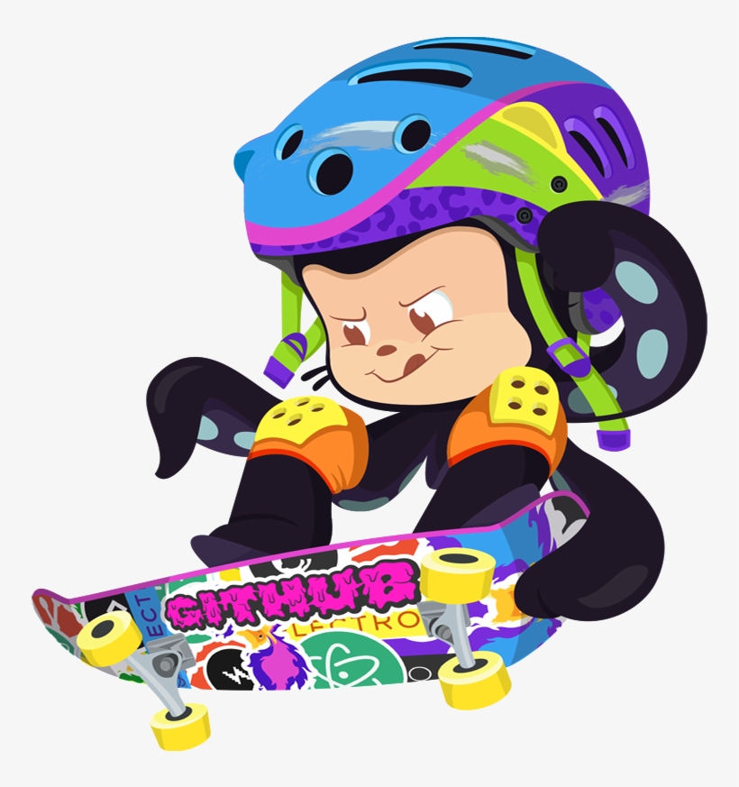 The Skatetocat - Cartoon, transparent png