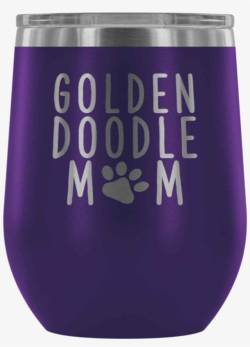 Goldendoodle Mom Wine Tumbler With Lid, Doodle Dog, transparent png