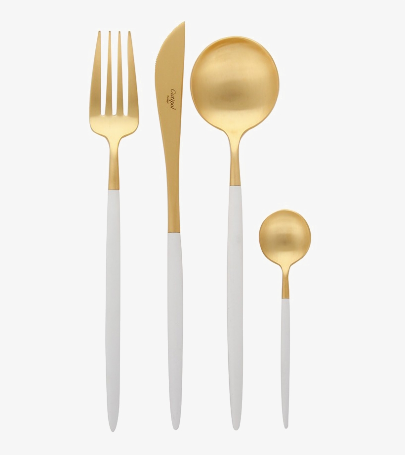 Rose Gold Fork Png Photo - Gold And Silver Cutlery Set, transparent png