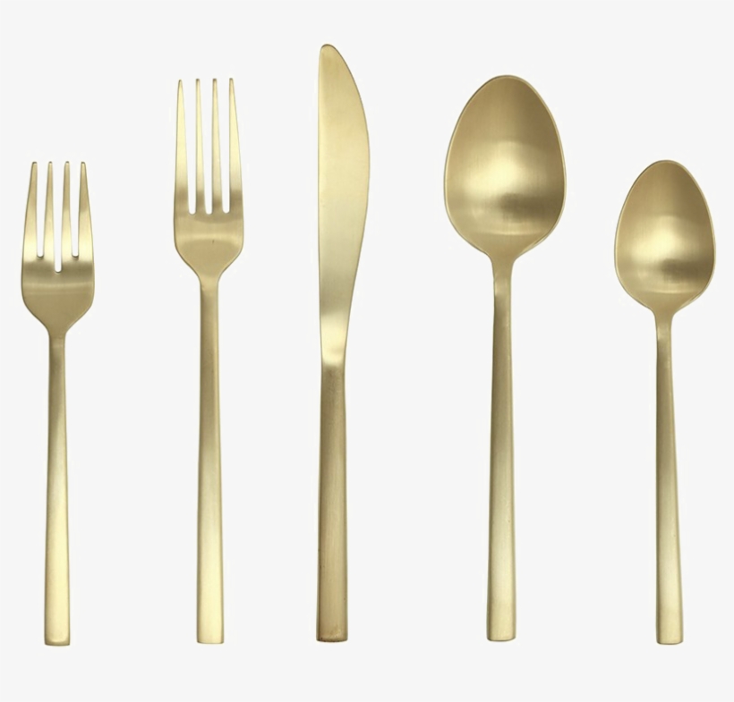 Rose Gold Fork Png Image Background - Fortessa Arezzo 5 Piece Flatware Set, transparent png