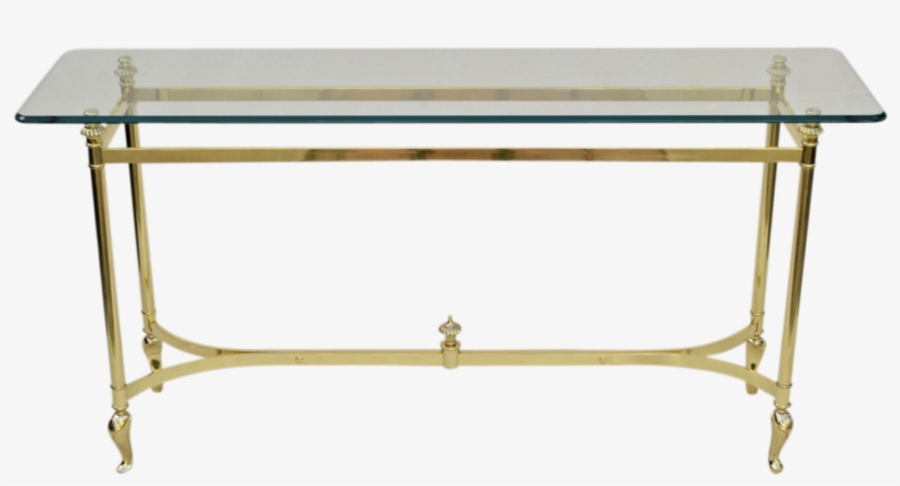 Italian Brass And Glass Table Sofa Console From Tolw, transparent png