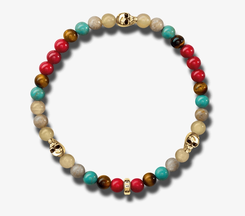 Armband Thomas Sabo Bunt Mit Totenkopf Gold Aus 925 - Uncut Diamond Necklace Price, transparent png